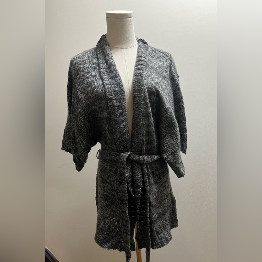 Max & jac Gray Knit Cardigan with Belt sz L